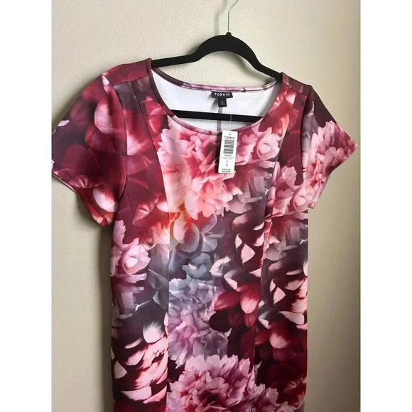 NWT Torrid Multi Floral Scuba Knit Dress, Plus Mini Dress, Size 12 - Picture 7 of 7